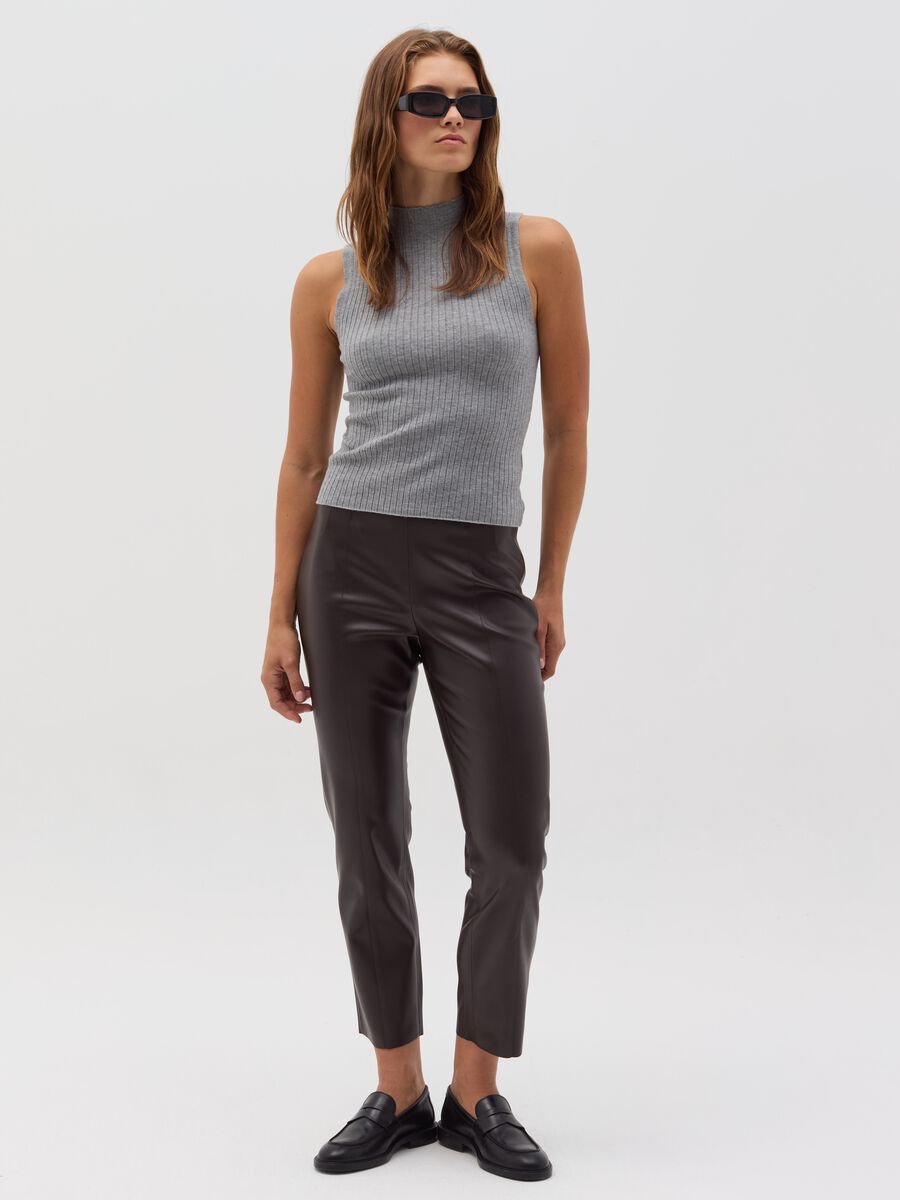Leggings cropped effetto lucido_0