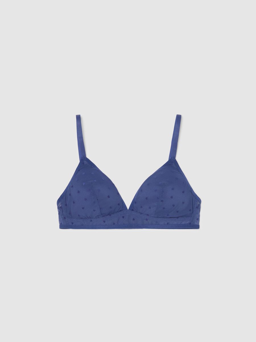 Mesh triangle bra with small hearts_4