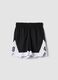 Black sporty shorts with white inserts_0