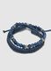 Blue bracelet twin pack with glass beads and woven design_2
