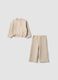 Completo beige girocollo in viscosa elasticizzata over fit_0