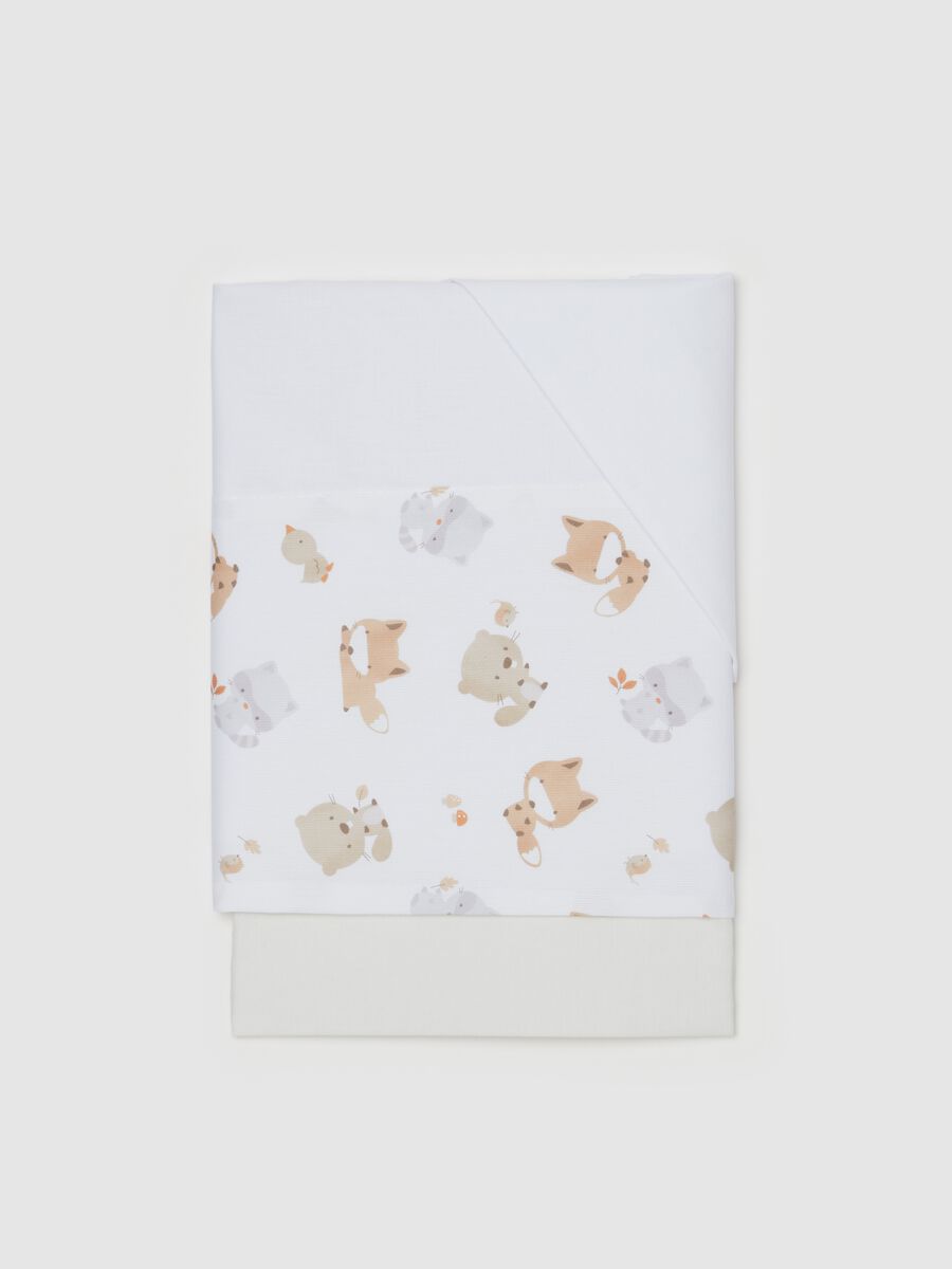 Three-piece cotton crib set with animals print_0