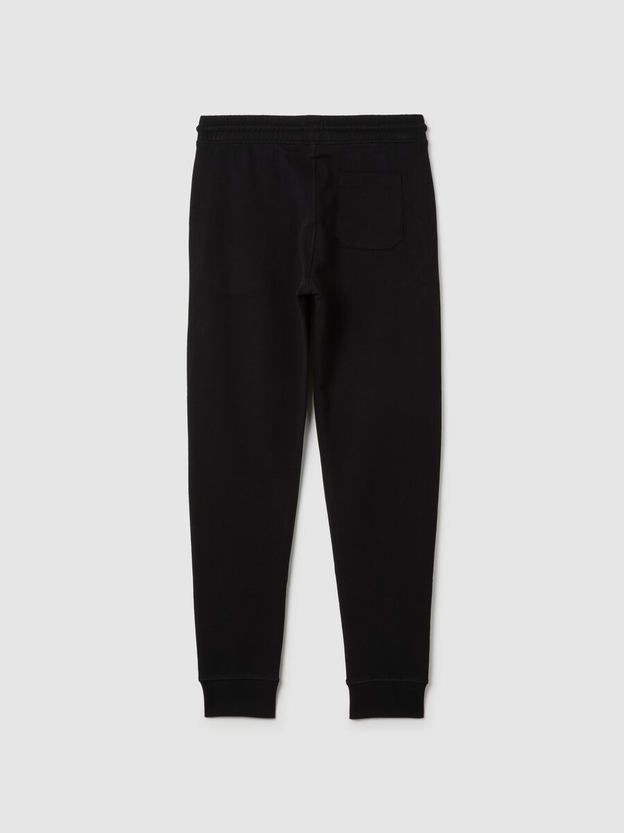 Boys' black pure cotton jogger trousers with regular fit_1