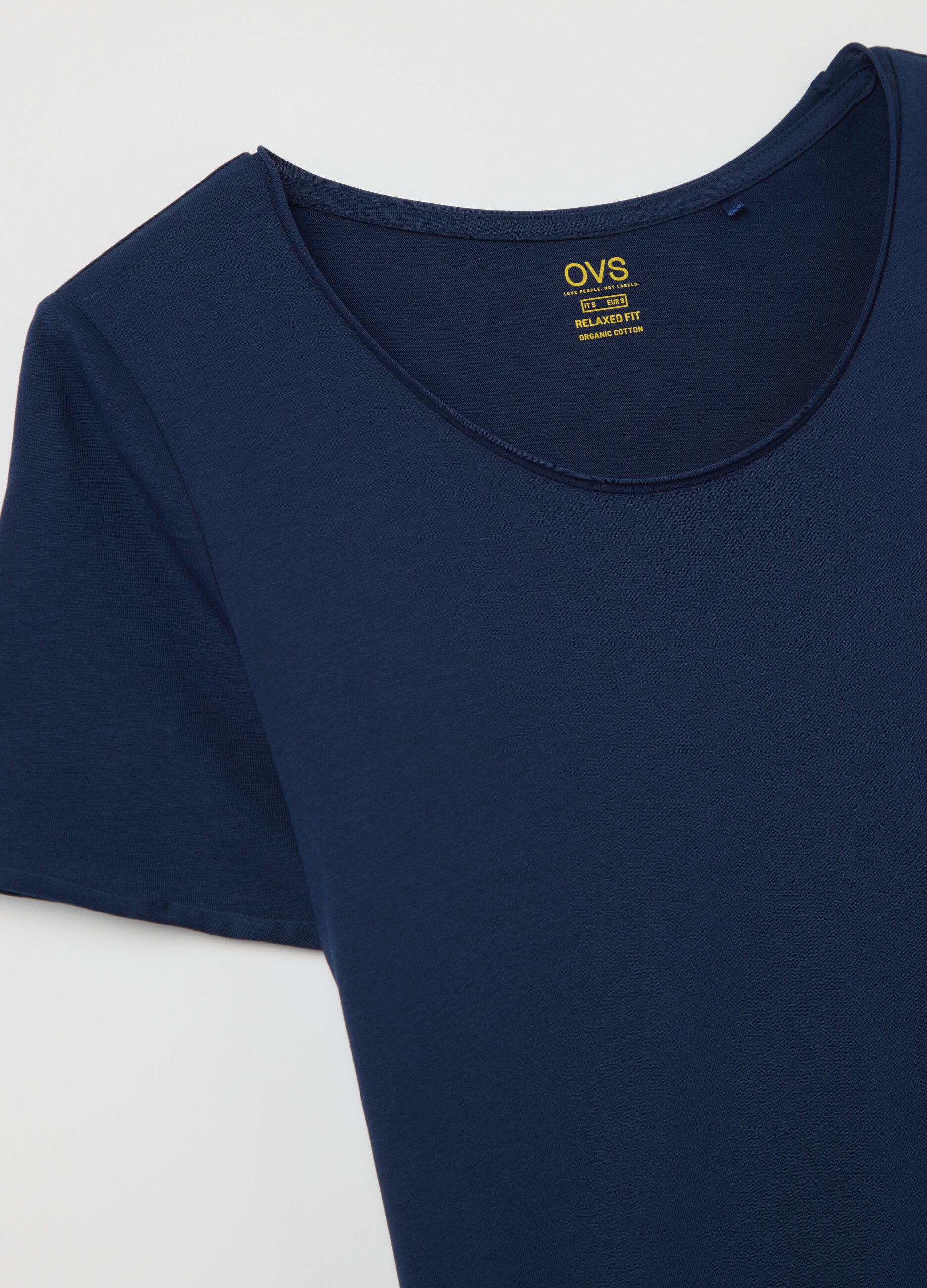 T-shirt relaxed fit in cotone blu