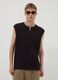 Black pure cotton ribbed waistcoat_2