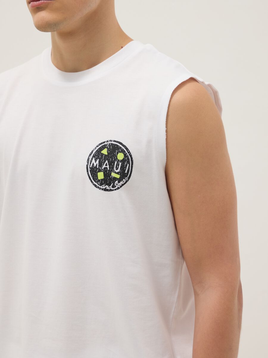 Tank top bianco in puro cotone_3