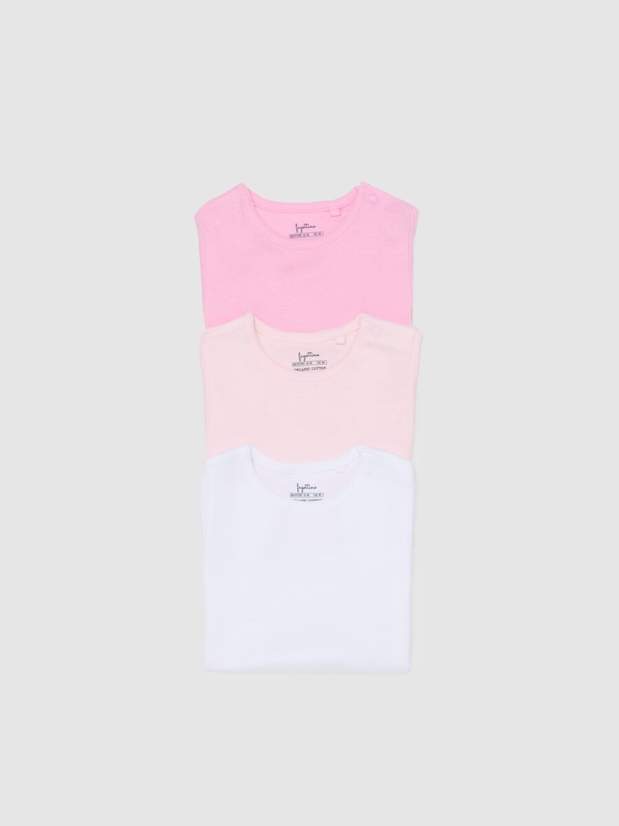 Baby girl's multicolour bodysuit tripack in pure cotton_3