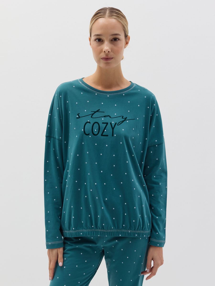 Top pigiama con stampa "Stay Cozy"_1