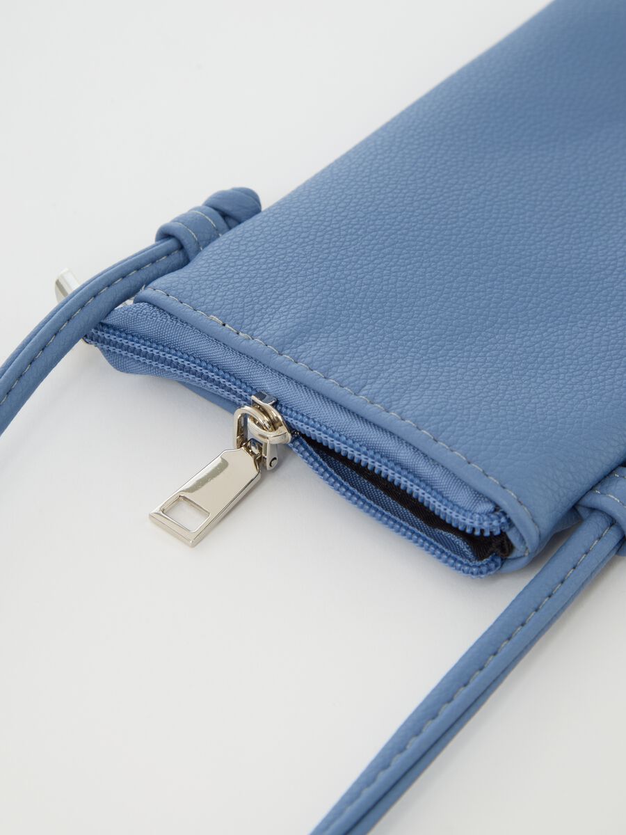 Light blue mobile phone holder with shoulder strap_2