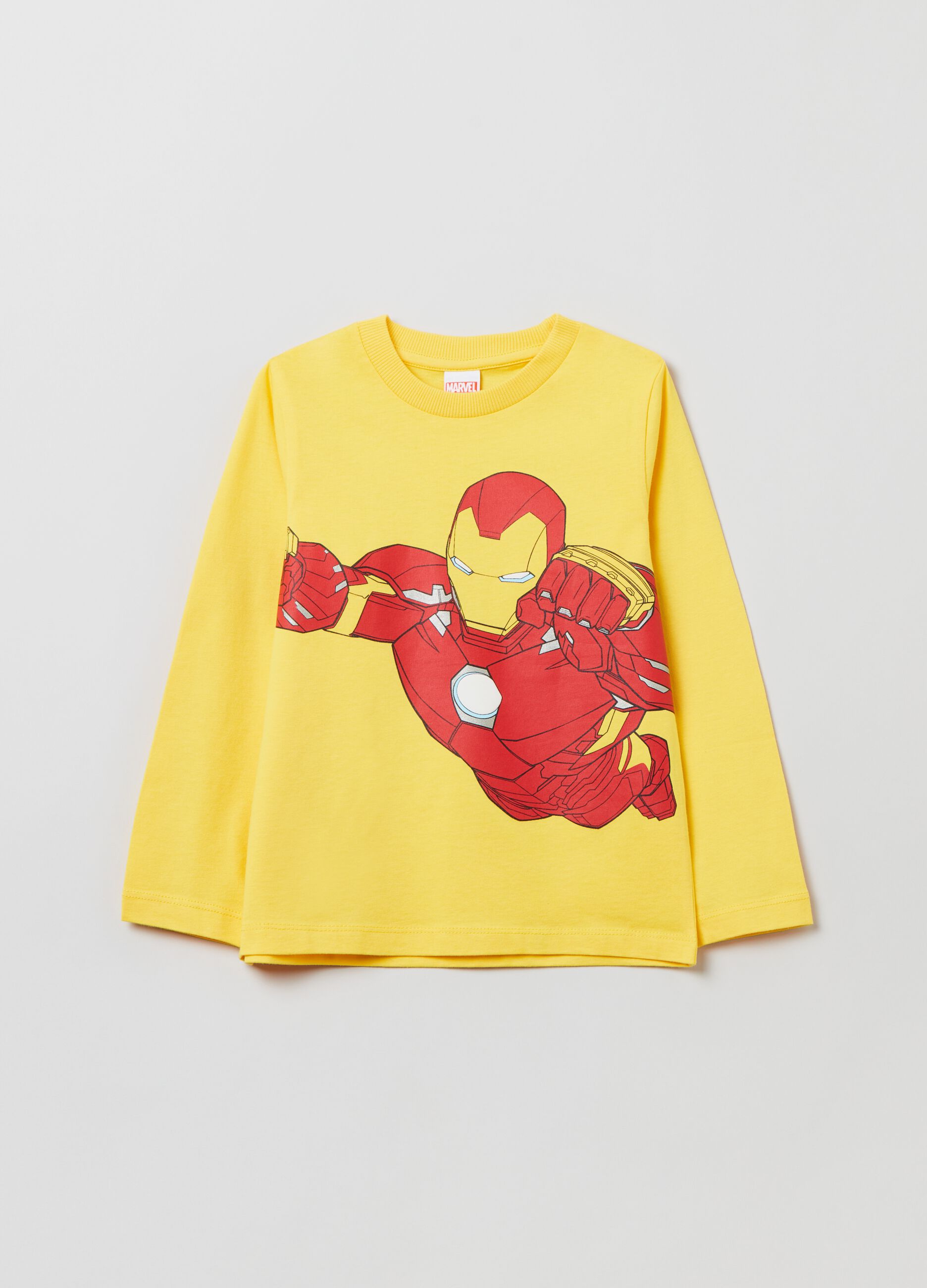 Long-sleeved T-shirt with Iron Man print