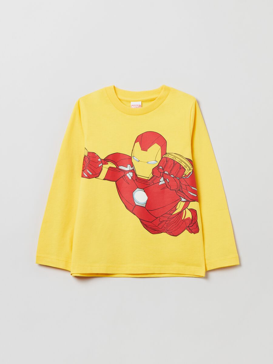 T-shirt a maniche lunghe stampa Iron Man_0