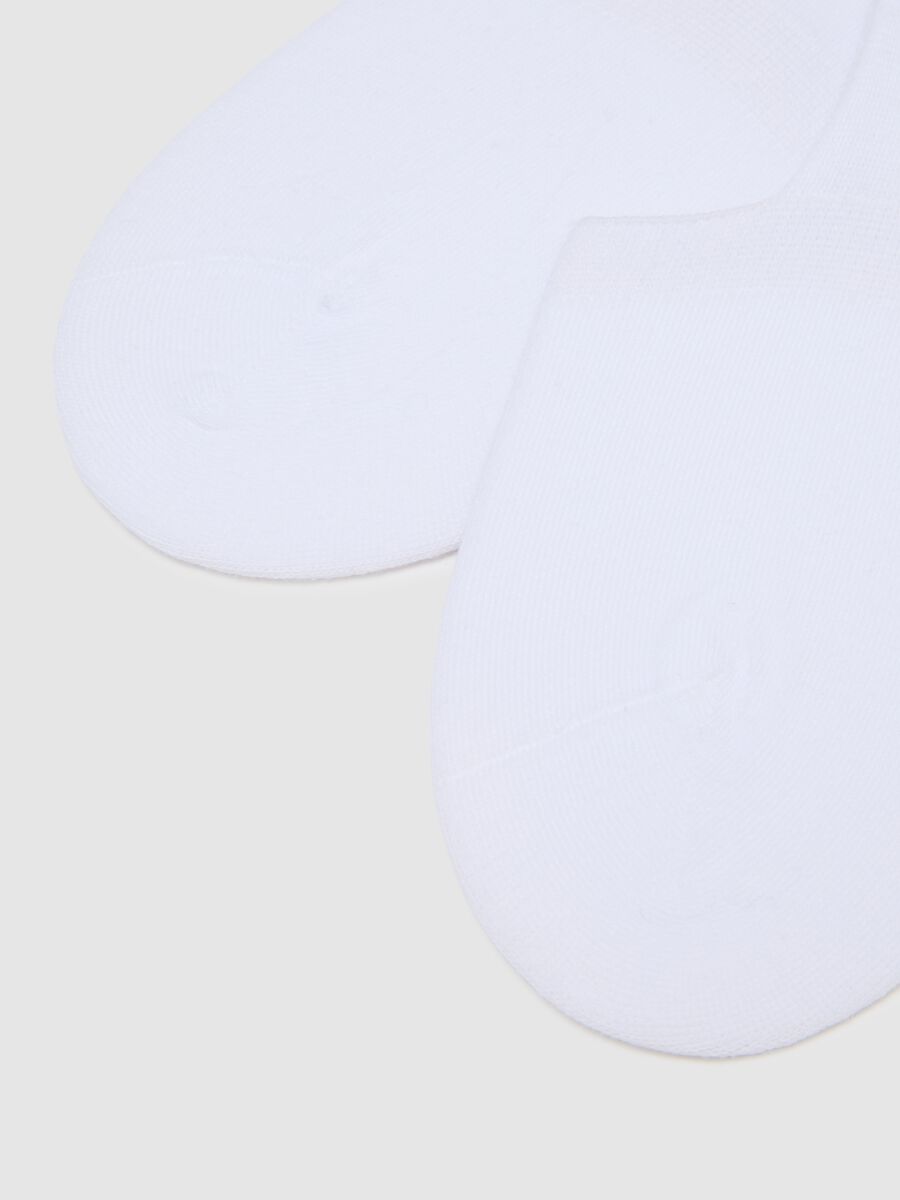White Cotton Blend Socks_1
