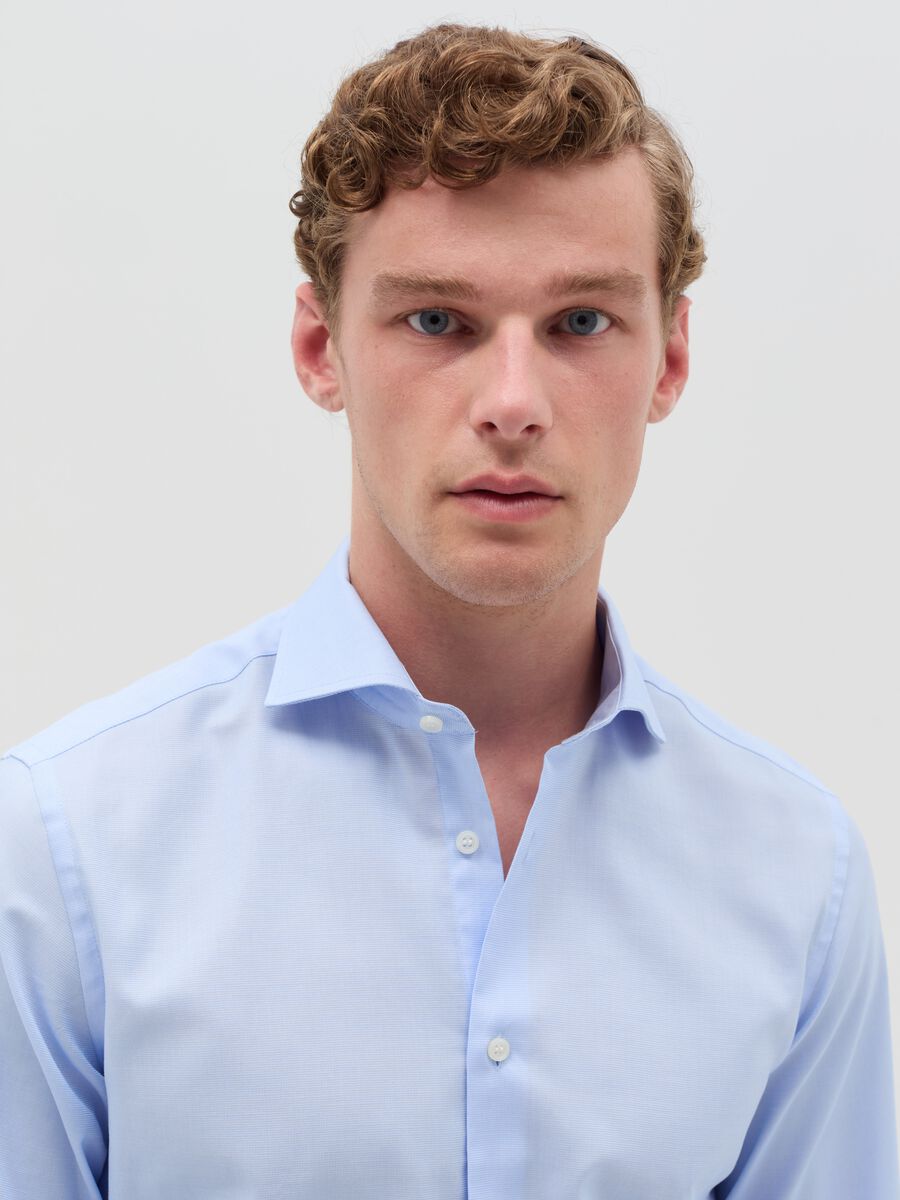 Solid colour slim-fit easy-iron shirt_1