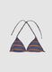 Multicolour striped stretch triangle bikini top_4