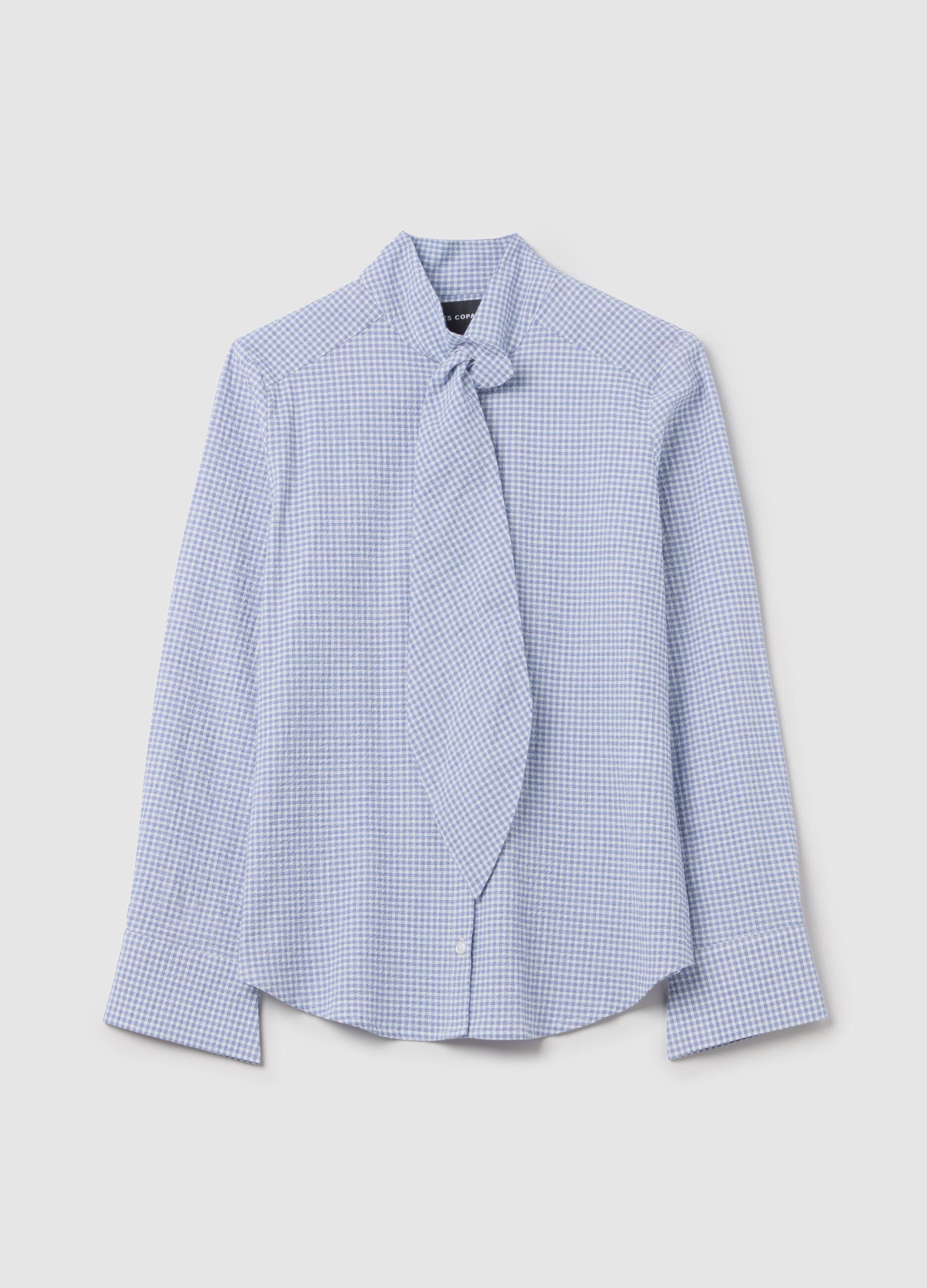 Blusa a quadretti con foulard