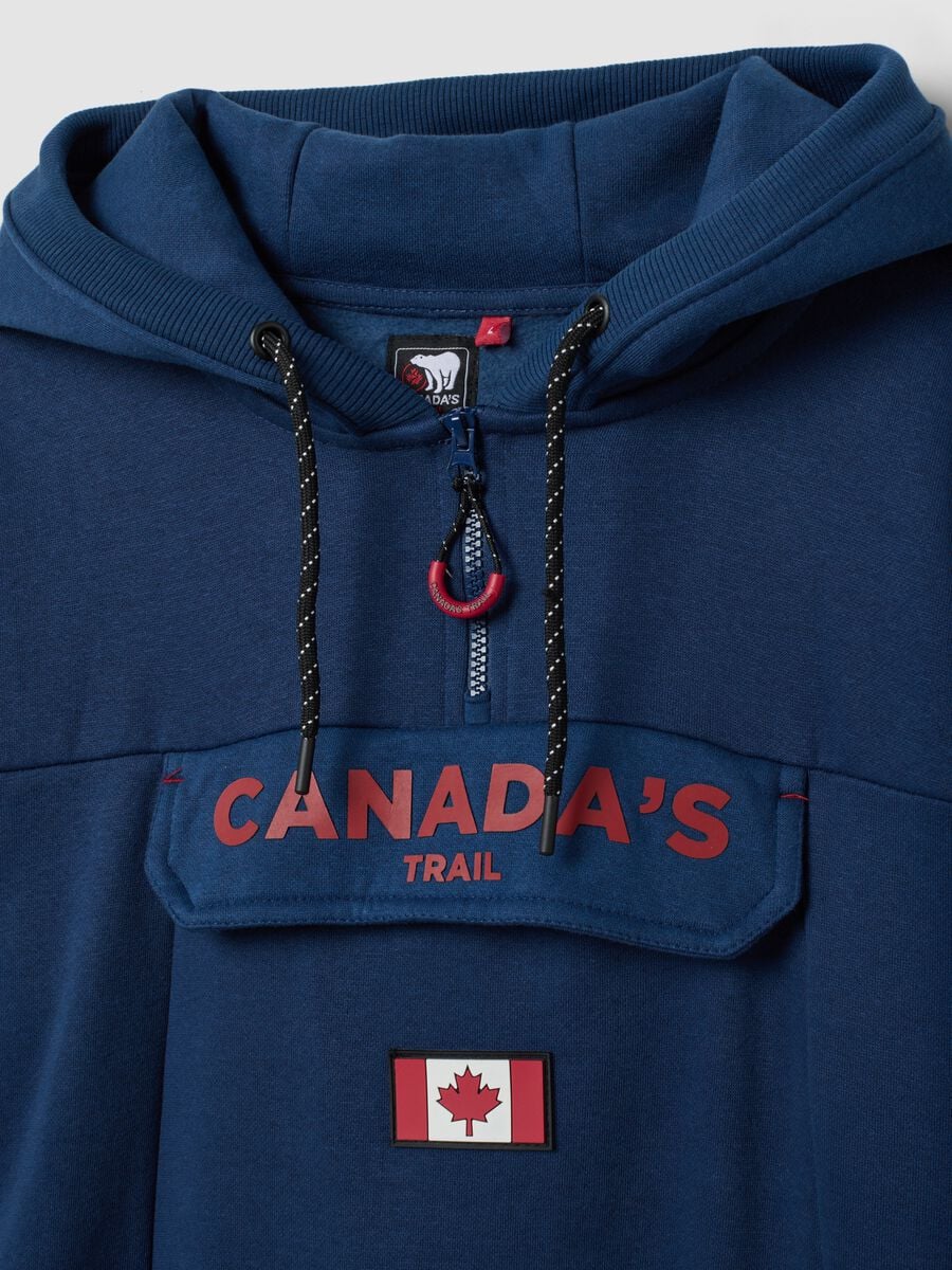 Blue cotton-blend hoodie_1