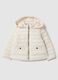White padded regular fit jacket with hood for girls_0