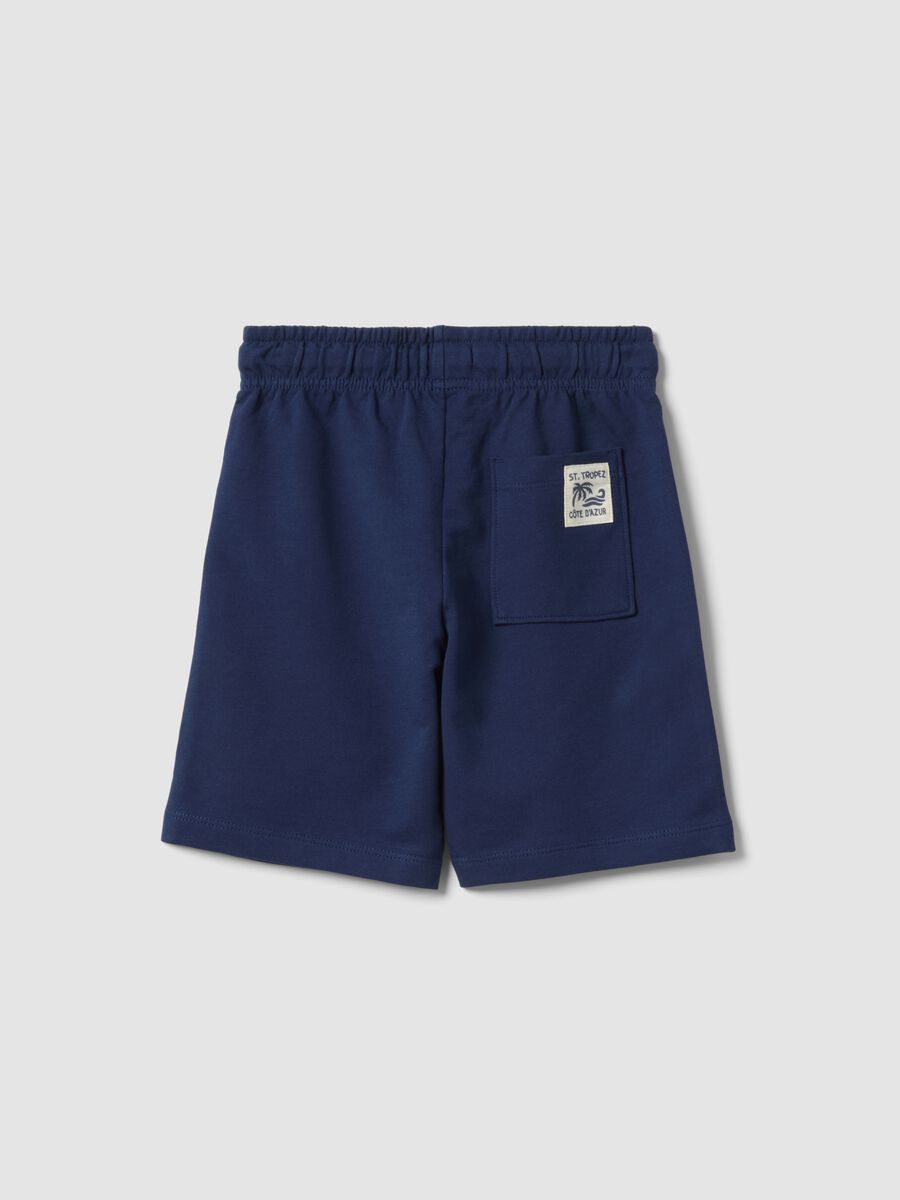 Shorts in puro cotone blu da bambino regular fit_1