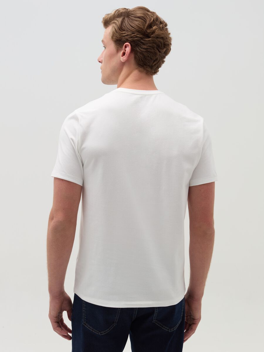 Stretch cotton T-shirt with crew-neck_2