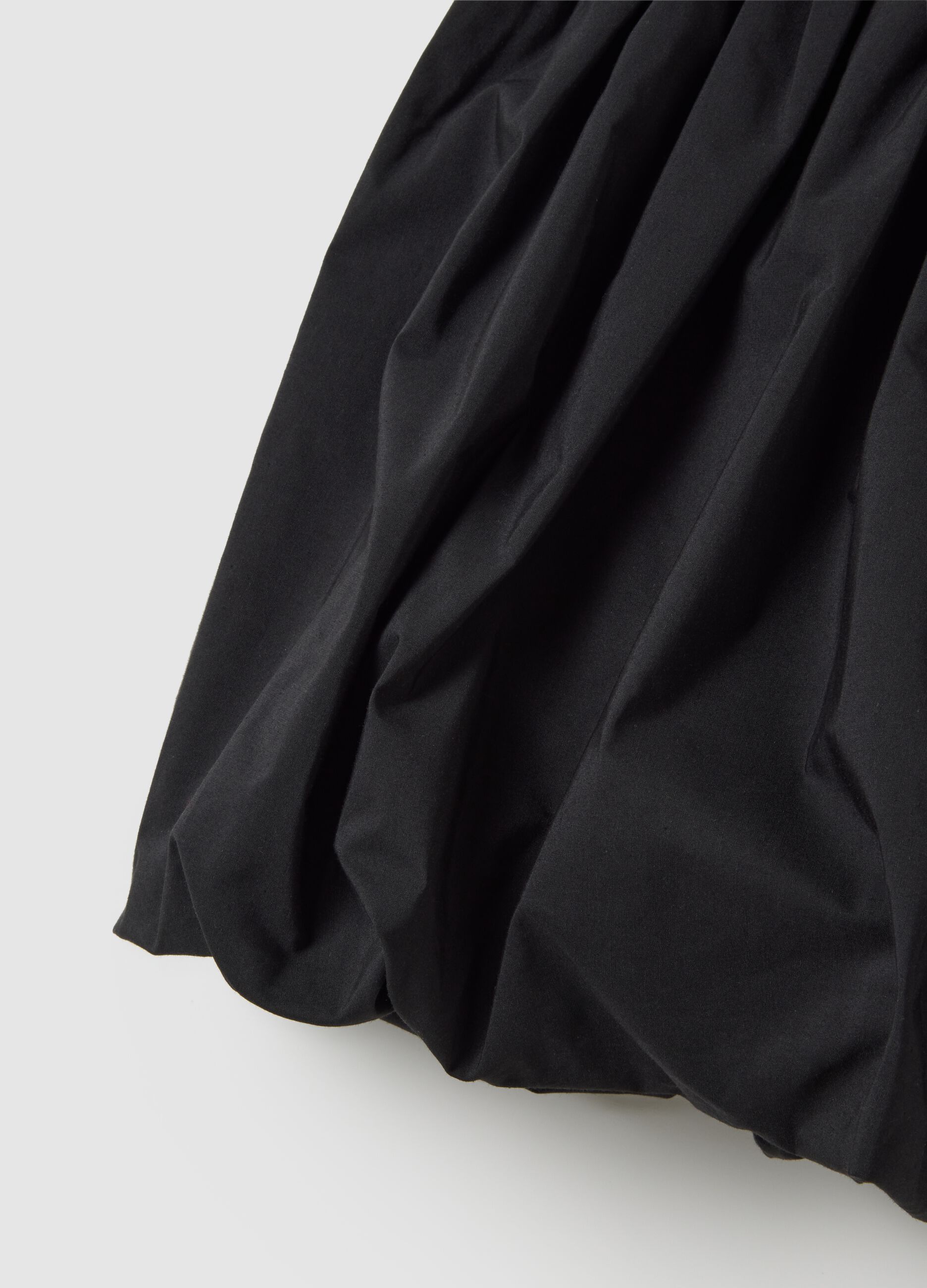 Black Cotton Blend Balloon Skirt