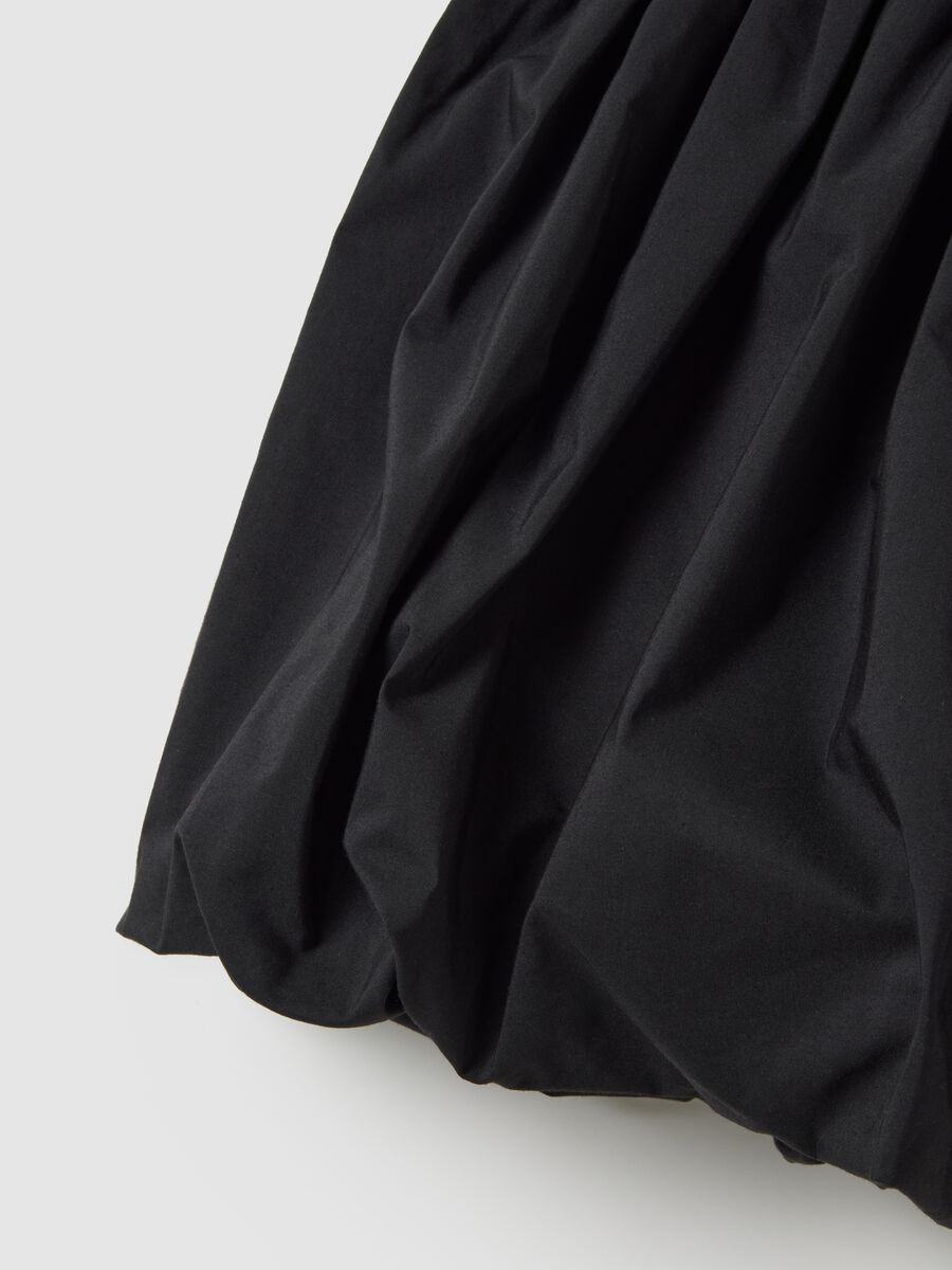 Black Cotton Blend Balloon Skirt_1