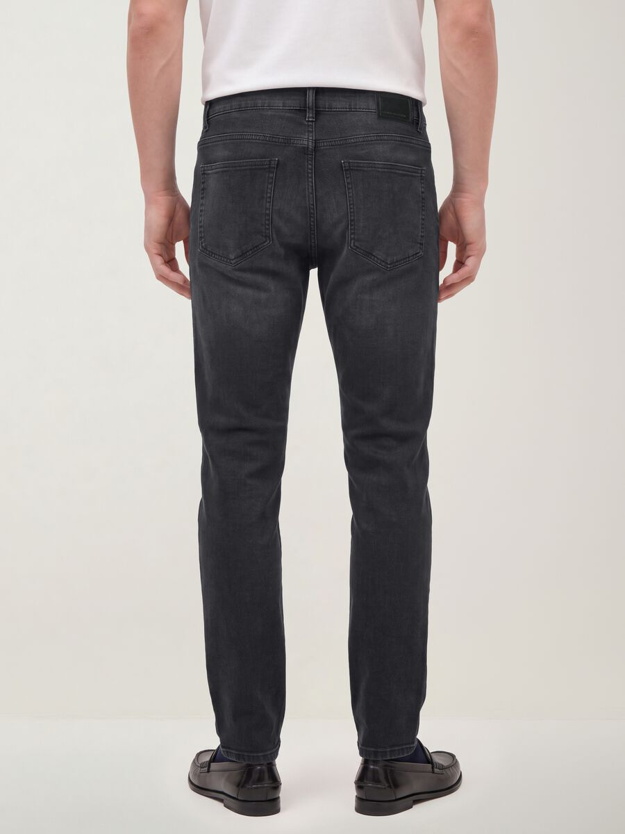 Jeans denim neri in cotone elasticizzato slim fit_2