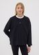 Black 100% cotton sweatshirt with star detail for girls, relaxed fit_1
