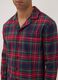 Pigiama rosso con colletto in flanella di puro cotone organico regular fit_3