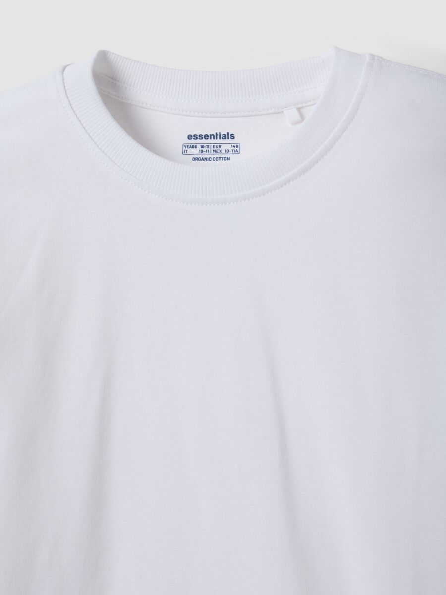 White long-sleeve T-shirt in pure organic cotton, regular fit, for boys_1