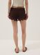 Brown crochet regular-fit cotton-blend shorts_2