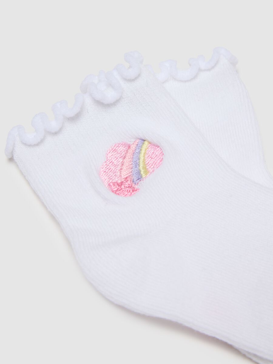 Three-pack of short elasticated cotton socks in multicolour for babies_1