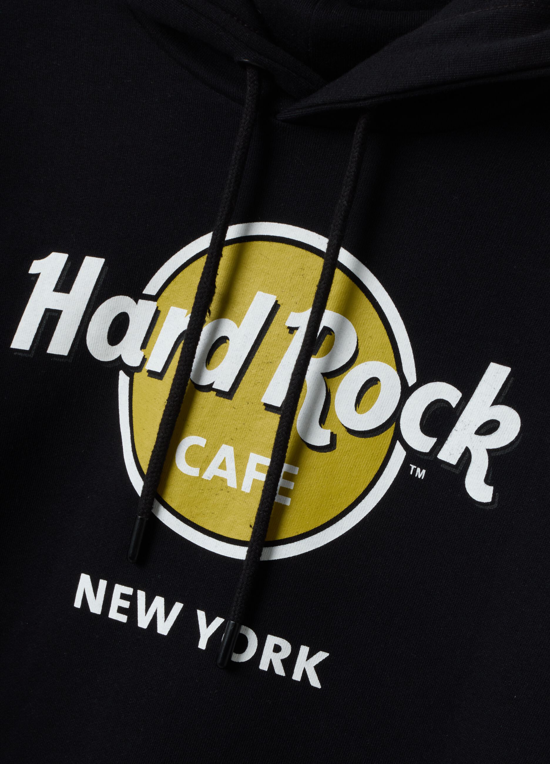 Black pure-cotton hoodie with Hard Rock Cafe logo