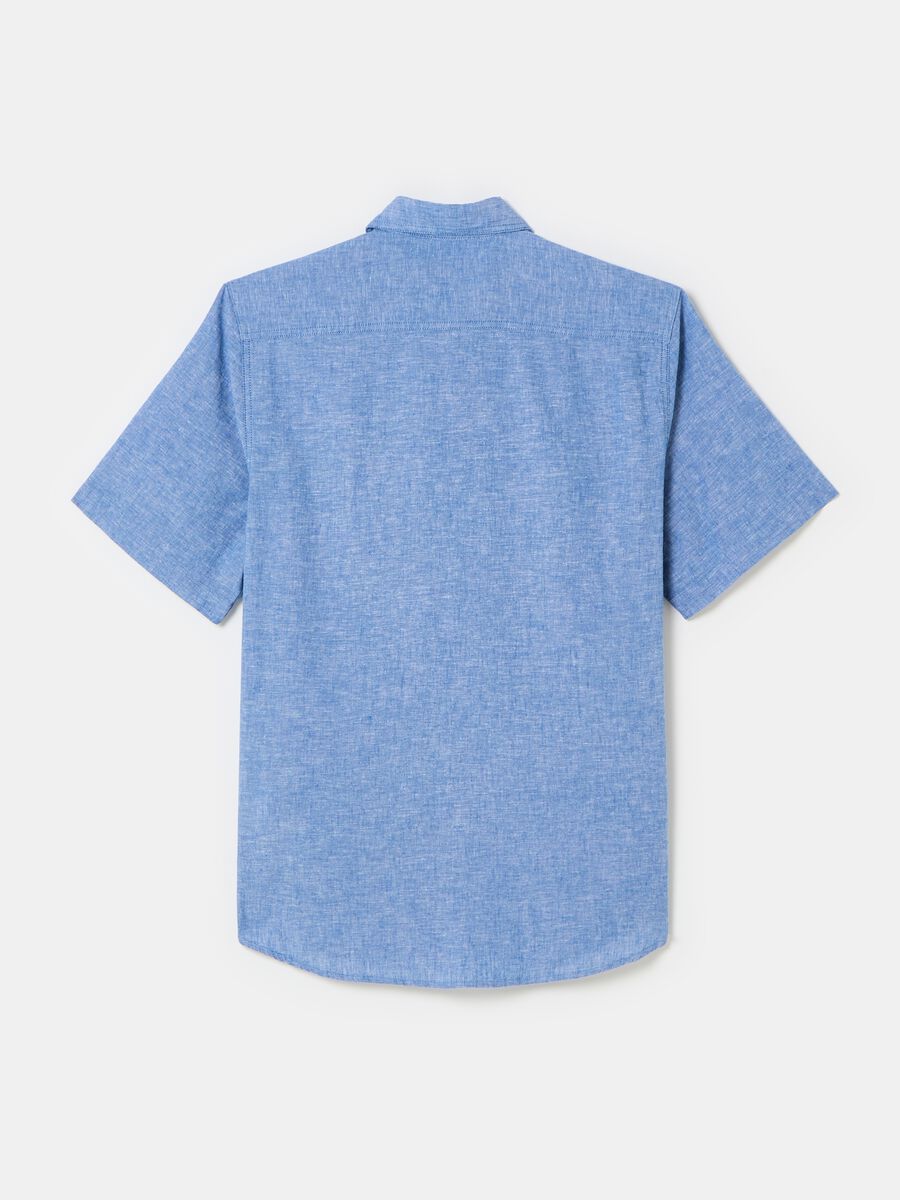 Short-sleeved shirt in chambray_4