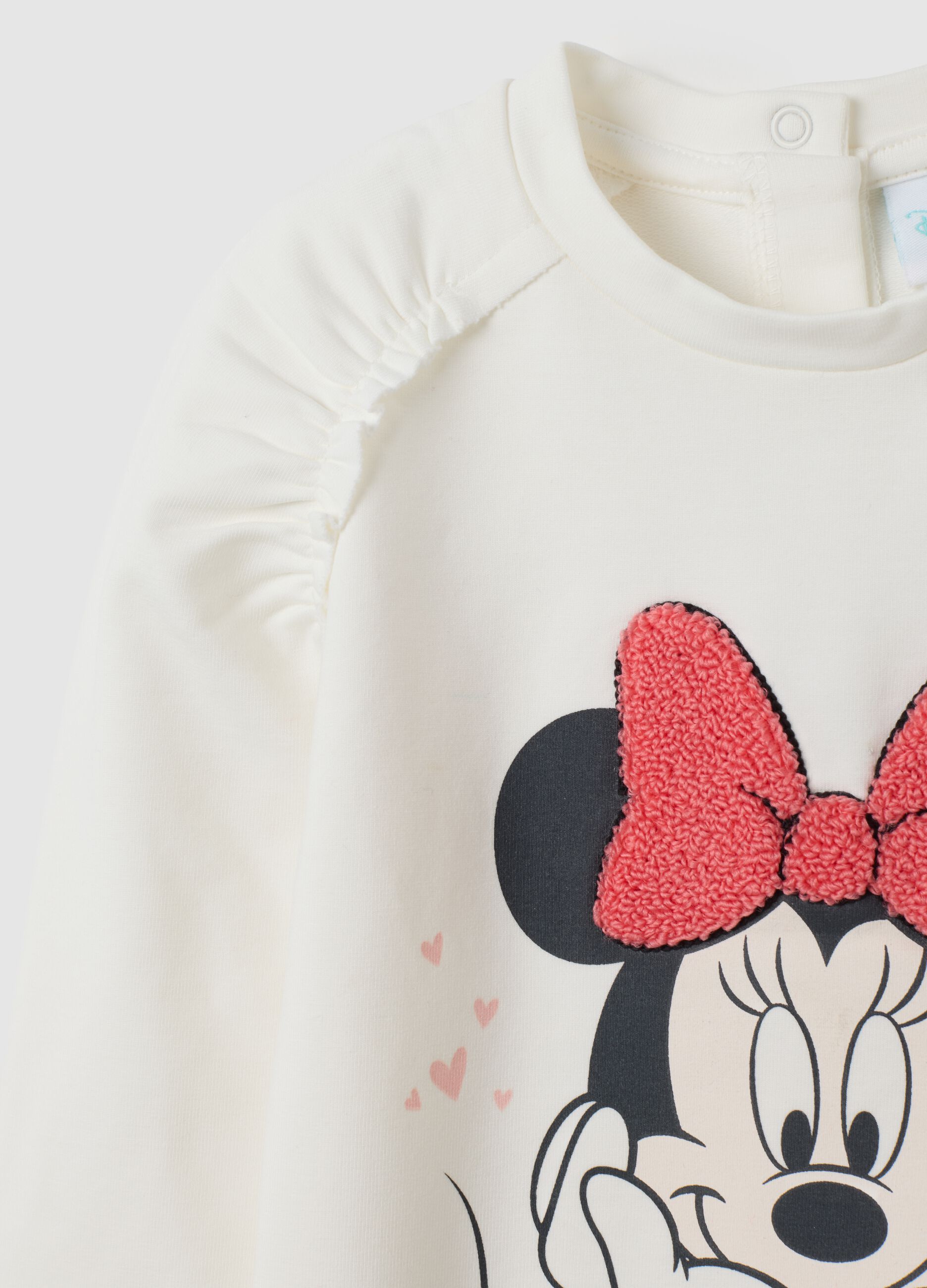 Felpa da bambina in cotone elasticizzato bianca