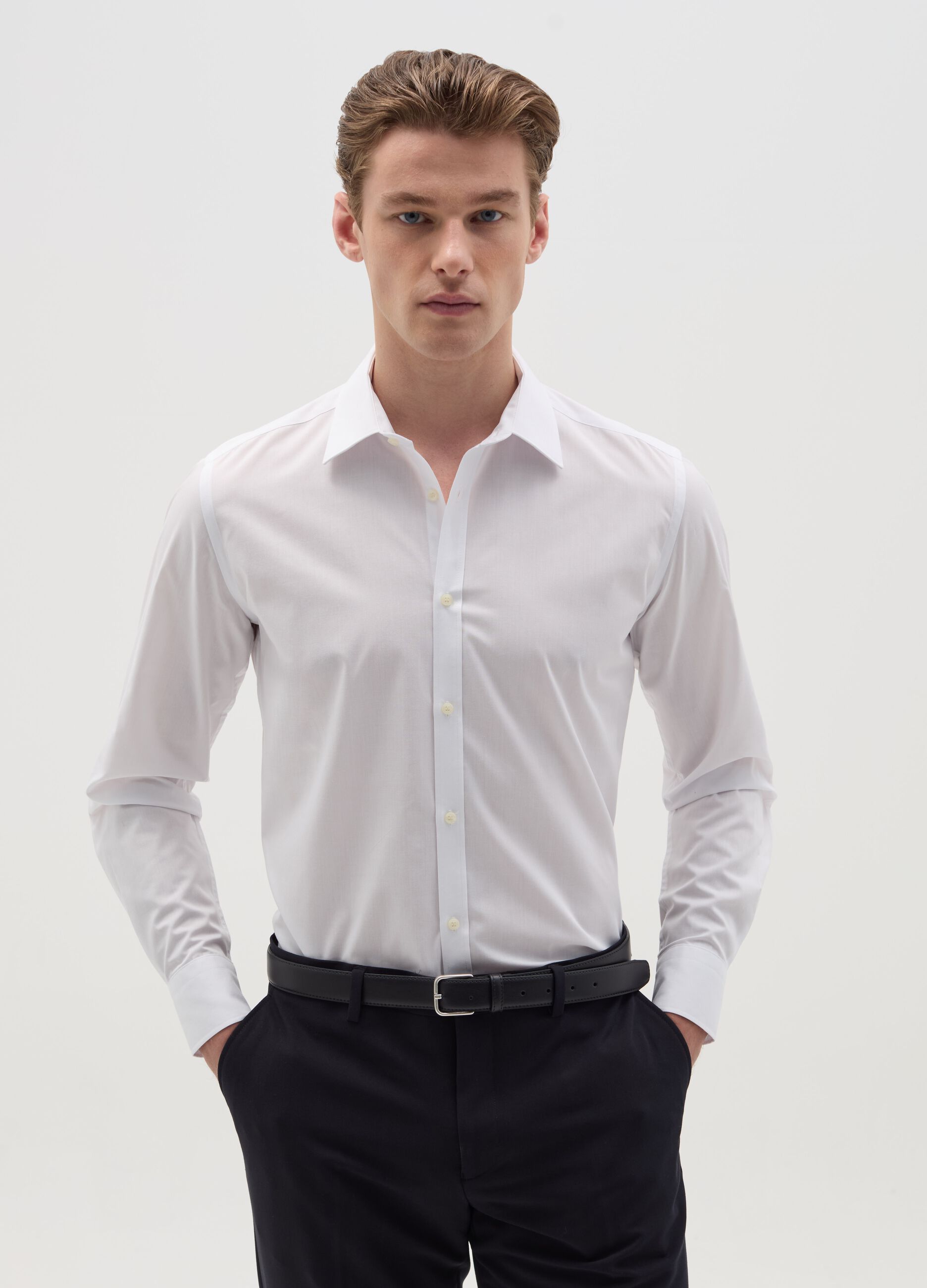 Slim-fit easy-iron shirt