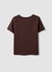 Brown pure cotton T-shirt with buttons, regular fit_1