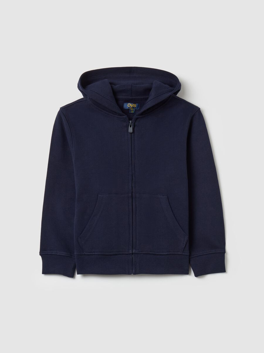 Essential organic cotton full-zip sweatshirt with hood_0