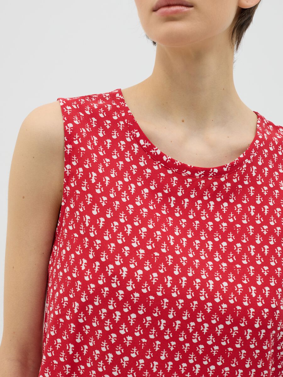 Red sleeveless pure viscose tank top by Ovs_2