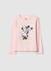 Girls' Pink Stretch Cotton Regular Fit T-shirt_0