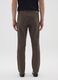 Brown slim fit stretch cotton trousers_2