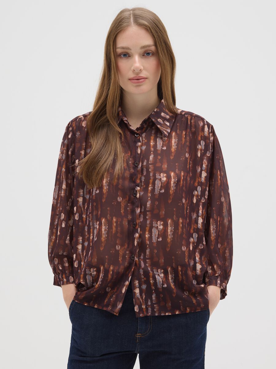 Camicia a maniche lunghe multicolor in jersey regular fit con fantasia_0
