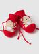 Elasticated red cotton blend baby Christmas booties_2