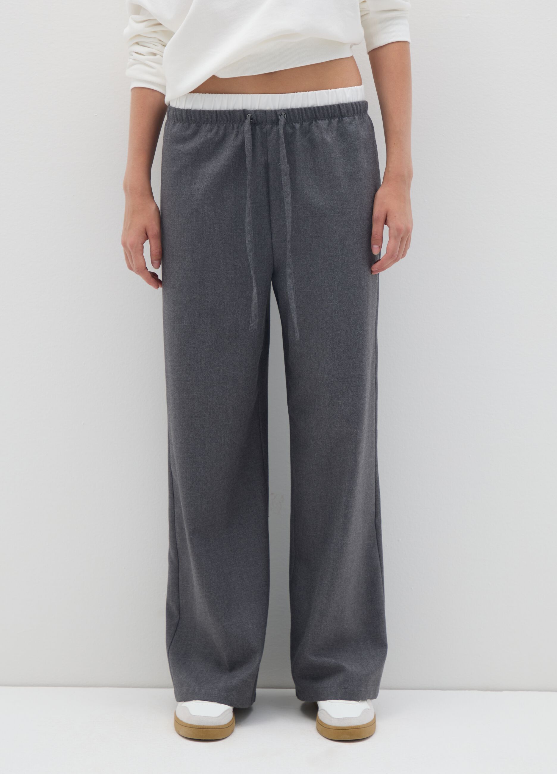 Pantaloni grigi wide leg