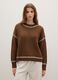 Brown sweater in cotton and wool blend with oversized fit_2