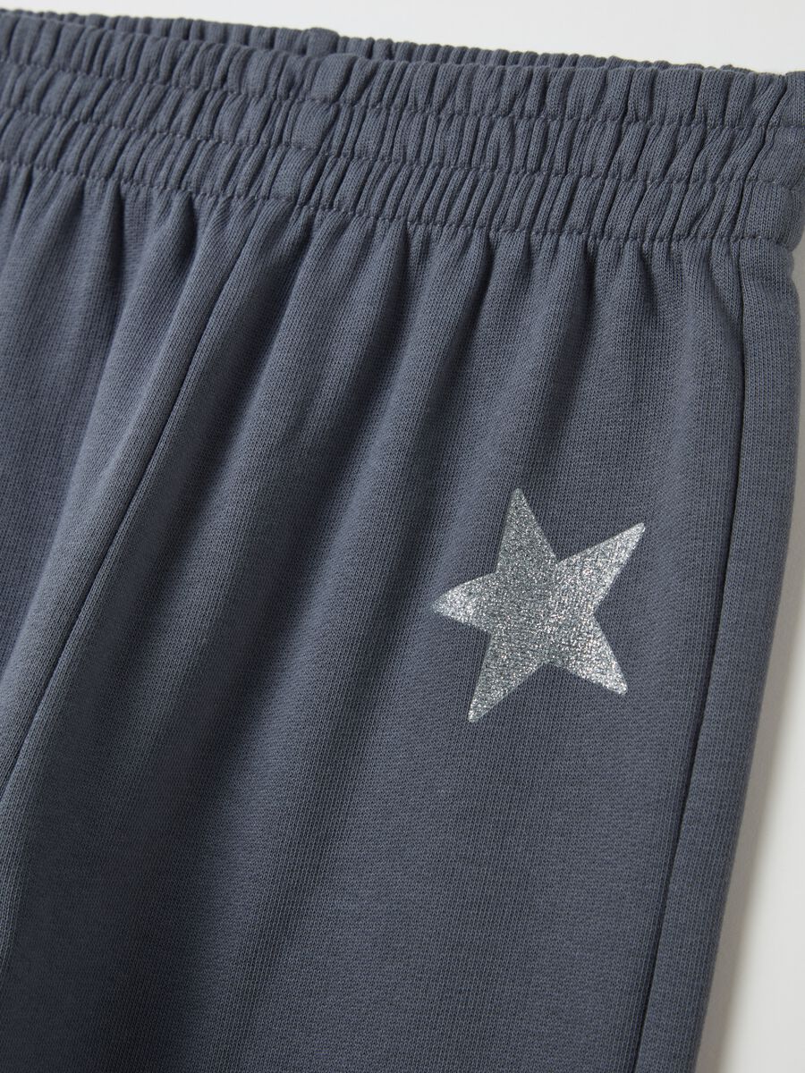 Joggers with elasticated trims and star print_2