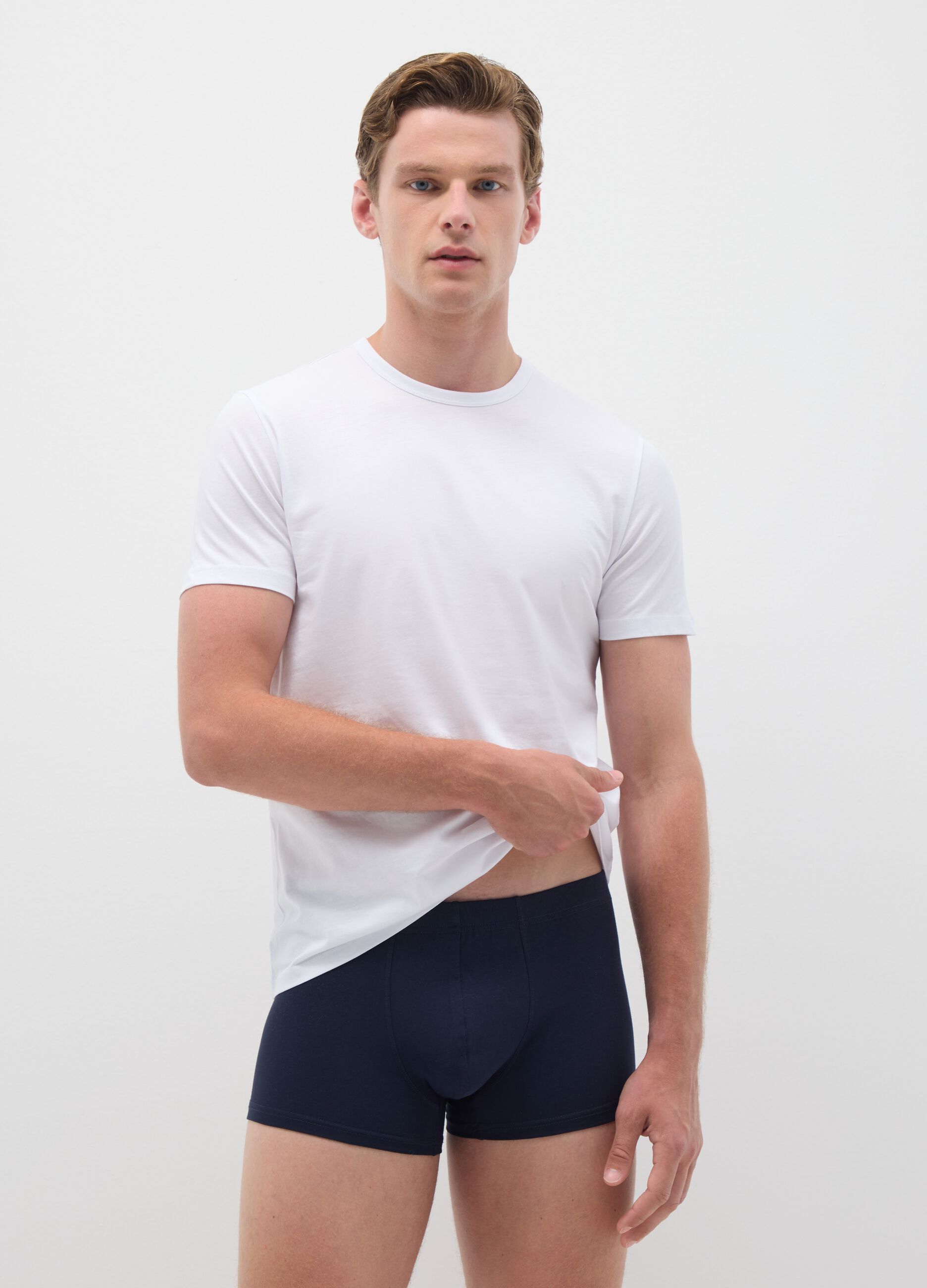 Blue Stretch Cotton Regular Fit Boxers