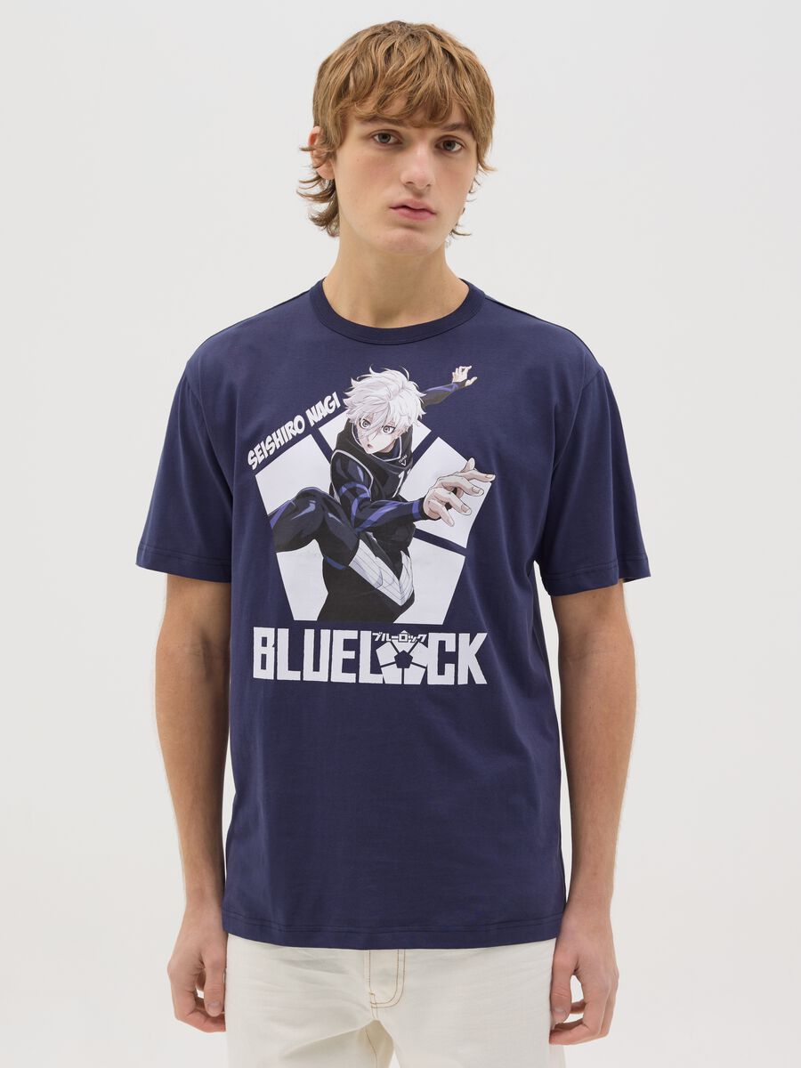 Blue T-shirt with Seishiro Nagi print_0