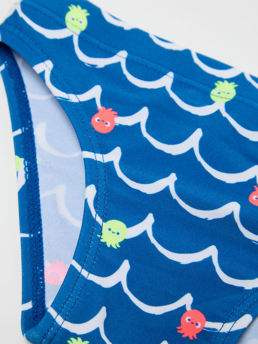 Costumino slip da bambino in tessuto elasticizzato blu_2