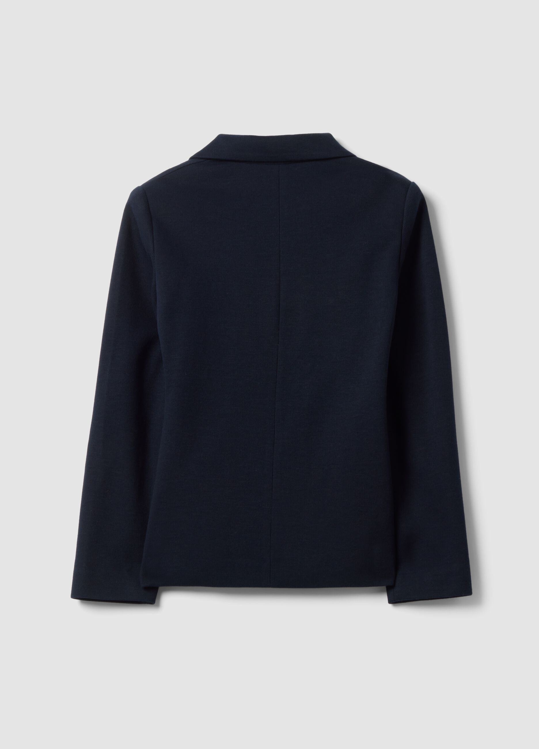 Navy regular-fit double-breasted blazer with classic lapels