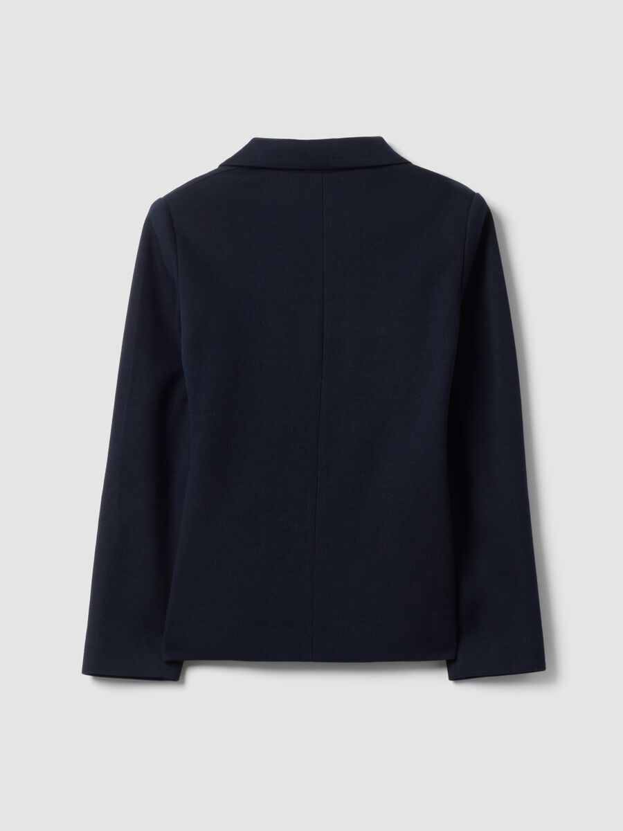 Blazer blu regular fit doppiopetto con rever classico_5